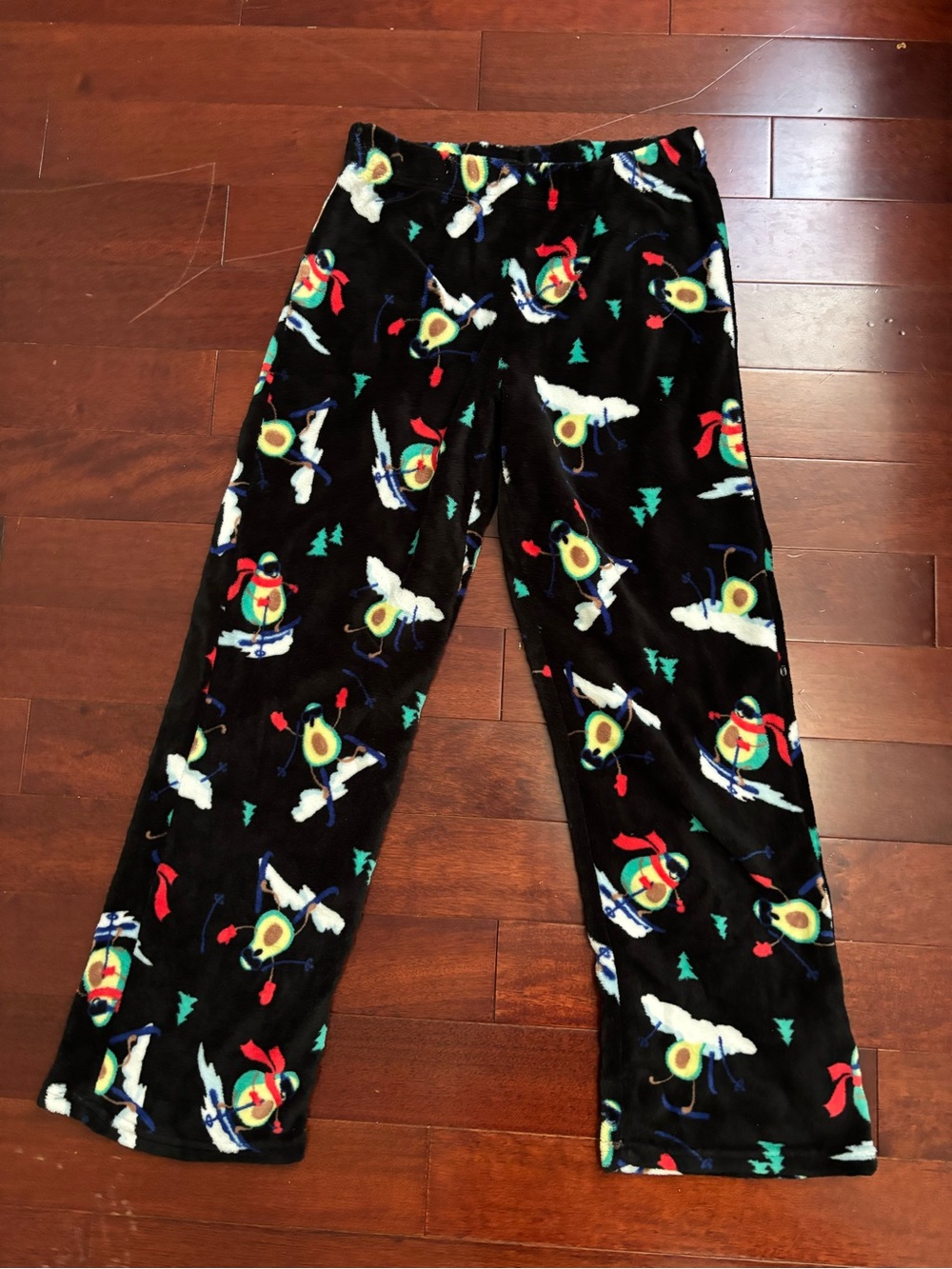 Ardene Black Pajama Pants with Avocado Holiday Print